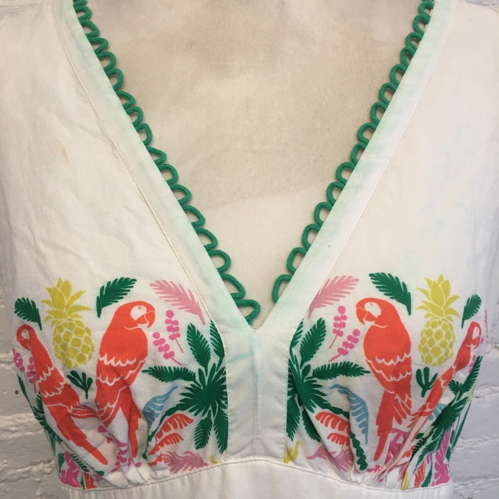 Boden Serena cotton tie neck maxi dress island print size 8 uk 12 - Picture 2 of 12